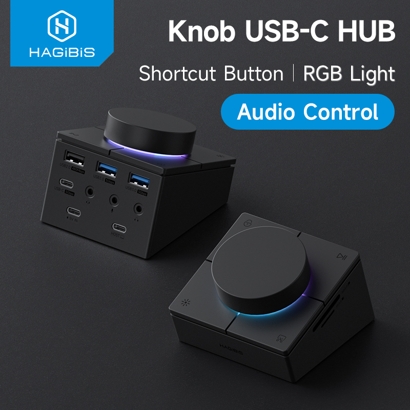 Esports Gaming Splitter - Hagibis bouton USB C Hub avec