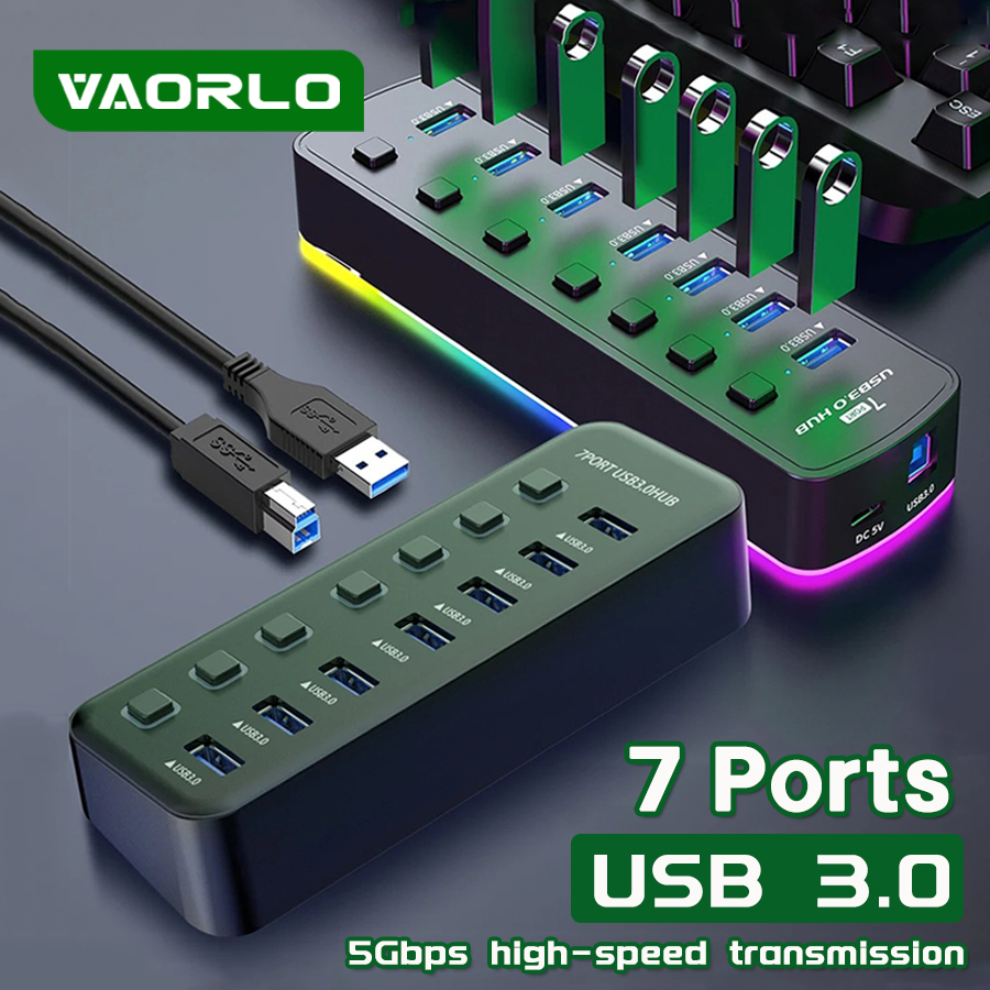 Hub USB 3.0 rvb, 7 Ports, adap - Esports Gaming Splitter avis et prix