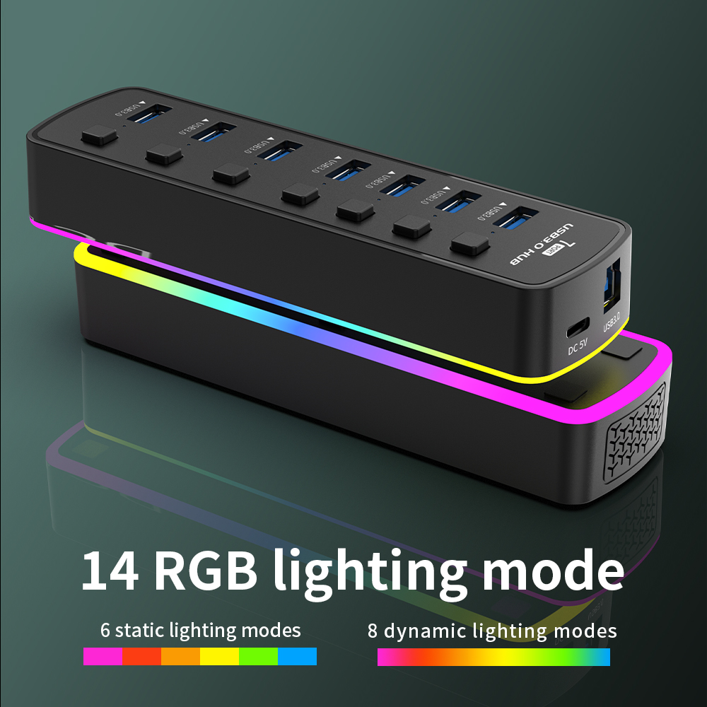 Hub USB 3.0 rvb, 7 Ports, adap - Esports Gaming Splitter avis et prix
