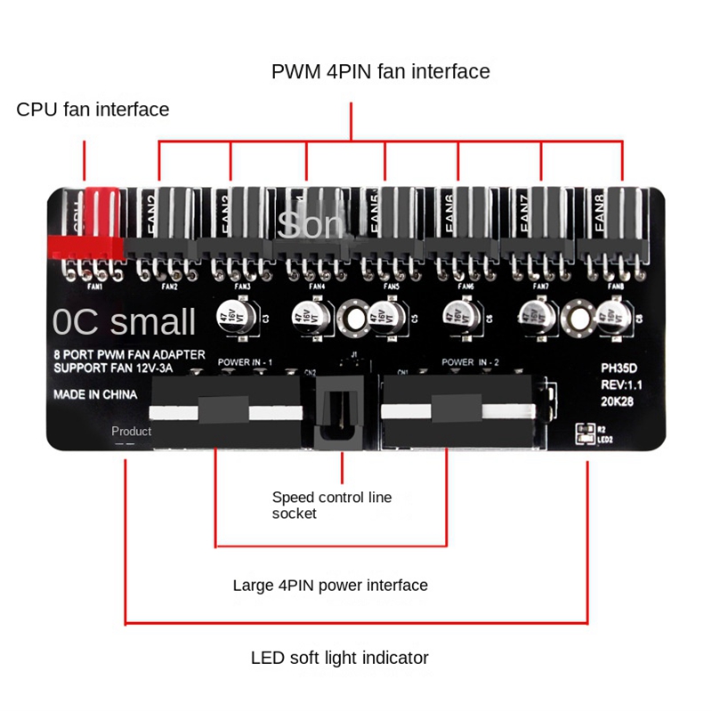 PC 1-8 canaux 4 broches PWM ve - Esports Gaming Splitter avis et prix